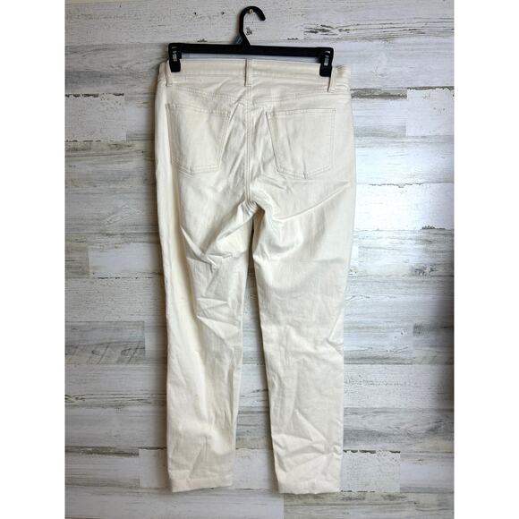 Talbots women's 8 slim ankle cream jean denim casual pant fall layer anytime - Picture 4 of 6